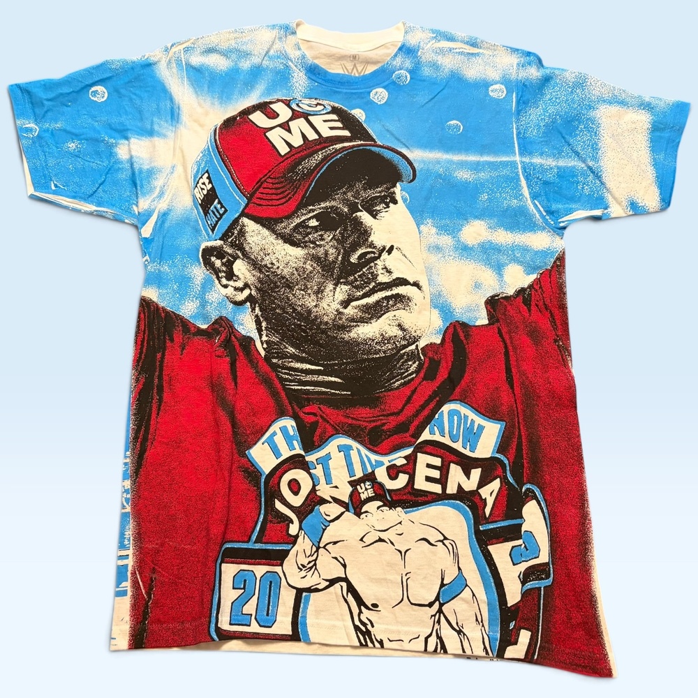 John Cena Retirement 2025 Shirt M WWE Allover The Last Time Is Now Tee T-Shirt